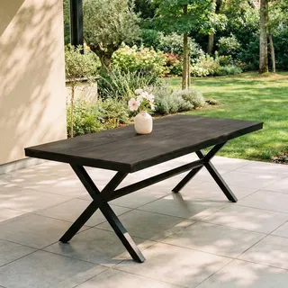 Idimex Gartentisch Isola , Schwarz , Kunststoff, Metall , Mode , 180x76x100 cm , Gartenmöbel, Gartentische