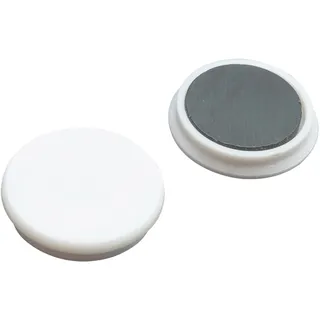 10 Büromagnet, rund 32 mm | weiß, Kunststoff|Ferrit