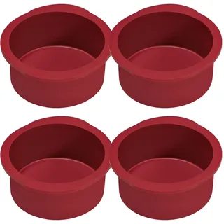 BlessFly Silikon Kuchenform Rund, Antihaft Klein Backform 10cm/15cm/20cm, Flexible BPA freie Silikon Backform Pfannen für Schicht Kuchen, Pizza, Käse, Schokolade (10cm/4PCS)