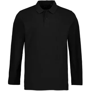 JP 1880 Herren Poloshirt, Basic, Langarm, Piqué, Bis 8 XL 1/1, Schwarz, 3XL EU