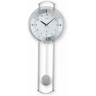 AMS Funk-Pendeluhr, Funkpendelwerk, 24x60x6cm, 5254 - Silber