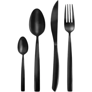 ORION Premimum Besteckset Besteck 24-teilig Glänzend Schwarz Set für 6 Personen - Schwarz