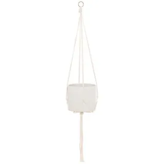 Blumentopfaufhänger Baumwolle 105 cm , Weiß , Naturmaterialen , 105 cm , Dekoration, Blumen & Blumentöpfe, Übertöpfe
