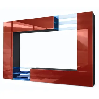 Vladon Wohnwand Bordeaux, Holzwerkstoff, 262x182.5x39 cm, Wohnzimmer, Wohnwände,