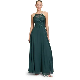 Vera Mont Abendkleid rückenfrei Spitze Grau 36