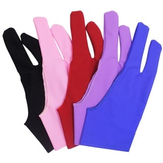 SENHAI Künstlerhandschuh für Zeichentabletten, 5 Farben, freie Größe, Handschuhe für Grafiktablett, linke oder rechte Hand, Blau, Rosa, Schwarz, Lila, Rot, 5 Stück