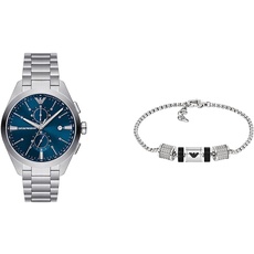 Emporio Armani Watch AR11541 Armband für Männer, Onyx Rondelle Armband, Länge: 190mm+20mm, Breite: 36.5mm, Höhe: 8mm, EGS2999040