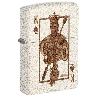 Zippo Sturmfeuerzeug - Rick Rietveld Ace Skull, Mercury Glass, Color Image - Nachfüllbar - Wiederverwendbar - Windfestes Design - Geschenkbox - Made in USA