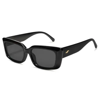 SOJOS Sonnenbrille Damen Cateye Vintage Rechteckig Klassische Retro 90er Mode UV400 Schutz Succinct Brille SJ2238 mit Schwarz Rahmen