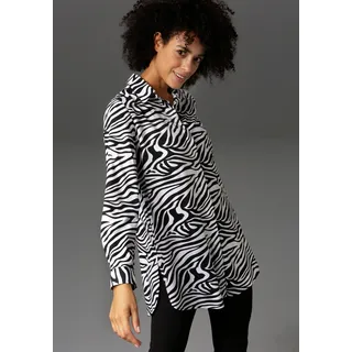 Aniston CASUAL Longbluse im Zebra-Steifen-Look schwarz-weiß