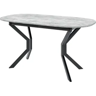 Masseno ESSTISCH VITO M 150 cm - 190 cm / 80 cm x 77 cm Ausziehbar Esszimmertisch, Küchentisch, Ovaler Tisch, Modern Design - Grau