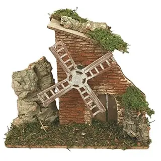Viscio Trading 127890 Mühle funktionierenden auf Basis, Holz, Braun, 25 x 16 x 21 cm