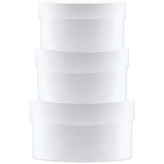 Ursus 17780099F - Geschenkkartonset mini rund, blanko, 3 Kartons sortiert in 3 Größen, weiß, 12 x 12 x 5 cm