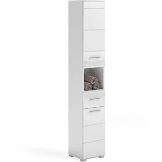 xonox.home Linus Hochschrank 30 x 182 x 31 cm Weiß Hochglanz Holz