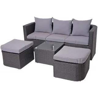 Mendler 3in1-Garnitur Loungeset anthrazit/hellgrau