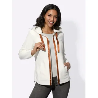 Fleecejacke CLASSIC BASICS, Damen, Gr. 52, beige (ecru, cognac), 100% Polyester, gemustert, mehrfarbig, Jacken Fleecejacke