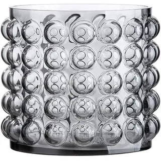 Gilde Vase Glasvase - kleine Blumenvase aus Glas - mit runden Noppen - Moderne Dekoration Geschenk Geburtstagsgeschenk - Farbe: grau Höhe 17 cm