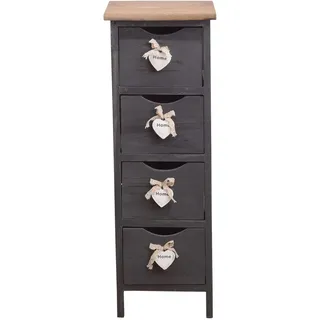 Mobili Rebecca Kommode Grau 25/25/71 cm , Holz , Rechteckig , 25x71x25 cm , Kleinmöbel, Kommoden, Kommoden