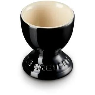 Le Creuset Steinzeug Eierbecher mit Stand-Fuß, 9 g, 5.3 x 5.3 x 5.9 cm, Schwarz glänzend, 81702001400099