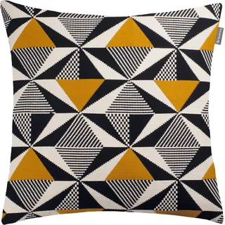 Dekokissen MUSTERRING "Prism" Gr. 1, gelb (hellgelb, sonnengelb, gelb, gemustert), B:45cm L:45cm, Baumwolle, Polyester, Dekokissen_Sitzkissen_Kissenhüllen, Dekokissen