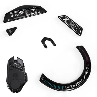 RUNJRX Glas-Mausfüße für Logitech G 502 Lightspeed Wireless – Schnellste und geschmeidigste Mausfüße (schwarzer Aufdruck)