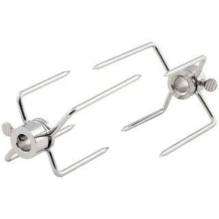 BBQ-Toro Fleischnadeln (2 Stück) | Fleischnadel, Fleischklammer für Drehspieß, Fleischklammer doppelt | Fleischklammern für Hähnchen, Schaschlik und vieles mehr