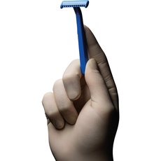TOPJESS Einweg Rasierer mit Edelstahl Klinge, 1-schneidig, Farbe Blau, Top-Comfort: Einmal Rasierer für die Trockenrasur als Patientenbedarf und Patientenhygiene kaufen.