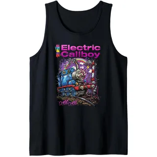 Electric Callboy Choo Choo Tank Top, Unisex, Klassisch, Schwarz, Multicolored, S, Tank Top, SHIRT, Rundhals-Ausschnitt, Ärmellos, Small, EU 40/42, 16.5, Einfarbig, Bequemlichkeit, Leichtigkeit