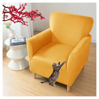 AQIGR Sesselbezug Stretch Sesselhusse, Sofaüberzug Clubsessel Sessel Bezug Cocktailsessel Armchair Sesselhussen mit Armlehne Hussen für Sessel für Eine Einfache Reinigung(B10)