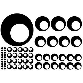 HR-WERBEDESIGN 85 Retro Kreise Dots Sterne Auto Aufkleber Sticker Stylin Wandtattoo Tribels xx1