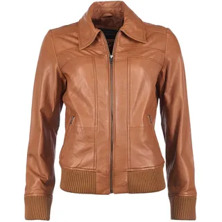 Blouson JCC "Lederjacke 2999101-2", Damen, Gr. S, braun (cognac), Obermaterial: 100% Lammnappaleder LANA. Futter: 100% Polyester PES., Jacken Blouson