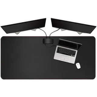 ZORESYN Schreibtischunterlage aus PU-Leder [Schwarz] - XXL Tischschoner (120x60cm) wasserdichte Schreibtischmatte mit Anti-Rutsch Unterseite - Büro Matte, Schreibunterlage, Mauspad für Homeoffice