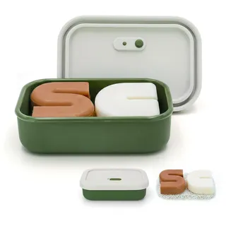 Verbesserter, auslaufsicherer Reise-Seifenbehälter, Silikon-Seifenbehälter, Reise-Seifenschale mit Abtropfschicht, hält die Seife trocken, tragbarer Reise-Seifenbehälter, Silikon-Seifenhalter mit