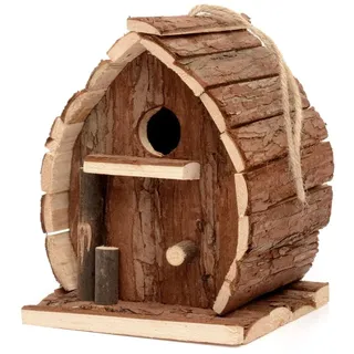 CKB LTD Nistkästen für Vögel Haus Holz Vogelhaus zum Aufhängen Hänge für Wildvögel rustikal natürlich wetterfest ideal für Jede Gartengröße im Freien Baum oder Balkon