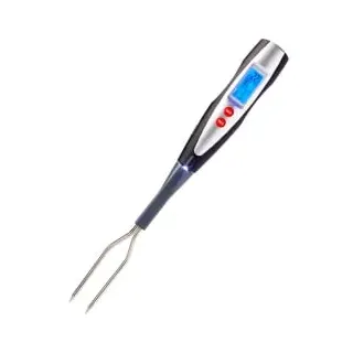Westmark Grillgabel mit Thermometer 38,5 cm Edelstahl/Silikon Silber/Schwarz/Rot