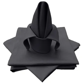Lemos Home Hochwertige Stoffserviette Tischtuch 4 Stück aus 100% Baumwolle Kollektion Konzept, Farbe & Größe wählbar (Stoffserviette 4er Set - 45x45cm, Anthrazit)