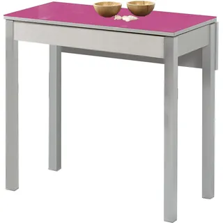 ASTIMESA Flügel fällt heraus Küchentisch, Metall Glas Holz, Fuchsia, 90x50 cms