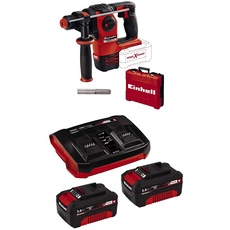 Einhell Akku-Bohrhammer HEROCCO 18/20 Power X-Change (Li-Ion, Bohren/Hammerbohren/Meißeln mit/ohne Fixierung, 2.2 J, bürstenloser Motor, SDS+, inkl. E-Box, 2x 3,0 Akku und Twincharger)