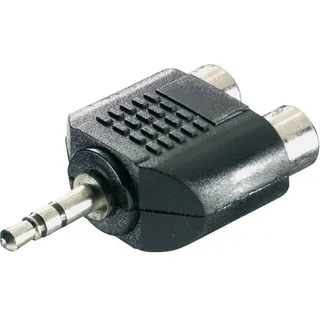 SpeaKa Professional Klinke / Cinch Audio Y-Adapter [1x Klinkenstecker 3.5 mm (Audio Splitter), Audio Adapter, Schwarz
