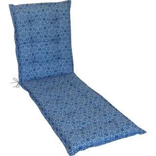 Herlag Liegenauflage VALERIA für Gartenliege mit Mandala-Muster Blau 195x60x7,5cm - Blau