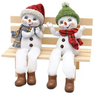 Dekohelden24 Schneekinder Kantensitzer 17 cm Rot/Grün