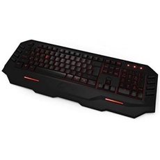 Ozone Gaming Blade – OZBLADEUS – Gaming-Tastatur mit Membran, LED rot und blau, 5 Profile, 50 Makro-Tasten, 128 KB Speicher, digital, US-Layout, Schwarz