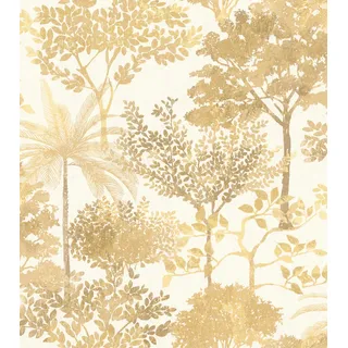 Rasch Textil Rasch Symphony Vliestapete Nature (Gelbgold, Floral, 10,05 x 0,53 m