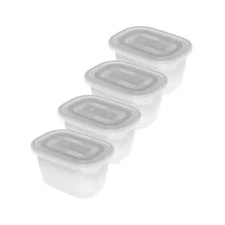 Rotho Frischhaltedose oval transparent 15,5 x 11,0 x 13,4 cm 0,75 l 4-teiliges Set