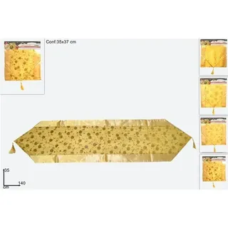 X Runner Zentrum Tisch Organza Gold 35x140cm Dekoration Weihnachten Dfh