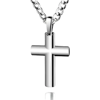 Herren-Kette aus massivem 925 Silber mit silbernem Kreuzanhänger INFINITY AWAITS US – Ideal als Geschenk für Mann oder Freund – Inklusive Eco-Schmuckbox