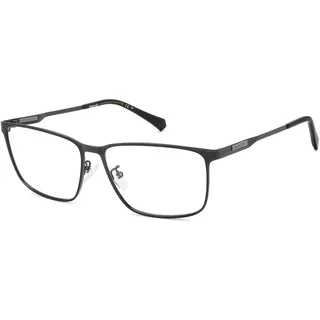 POLAROID Rechteckig Metall Brillen in Matte Black für Herren, Brille mit Sehstärke, optional mit Sonnenbrillen tönung oder Blaulichtfilter (Modell 106897)