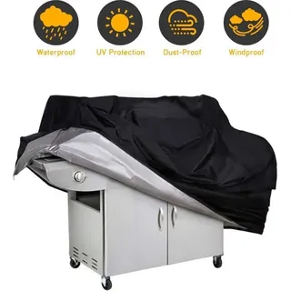 Jopassy Grillschutzhüllen Grill Gasgrill Abdeckhaube Grillabdeckung Abdeckung Grillhaube Wetterschutz Regenschutz Schutzhülle Abdeckplane Outdoor BBQ 145x 61x117cm - Schwarz