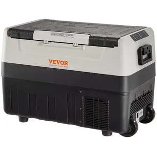 VEVOR Camping Kühlschrank 45 L Kühlboxen 12 / 24 V Rollbare Elektrische Gefrierbox 2 in 1 Doppelzone Auto Kühlschrank Kompressor zum Warmhalten und