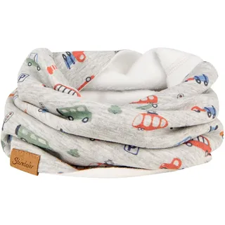 Sterntaler Schlauchschal Fahrzeuge aus meliertem Sweat- Jungen Accessoires für Babys und Kleinkinder - warm und weich - silber, Gr. 1